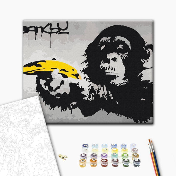 Quadro fai da te - Monkey (Banksy Street Art Graffiti)