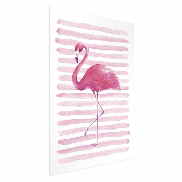 Poster - Flamingo and Stripes
