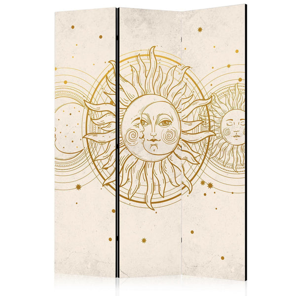 Paravento - Golden Sun and Moon - Artistic Retro Style Illustration
