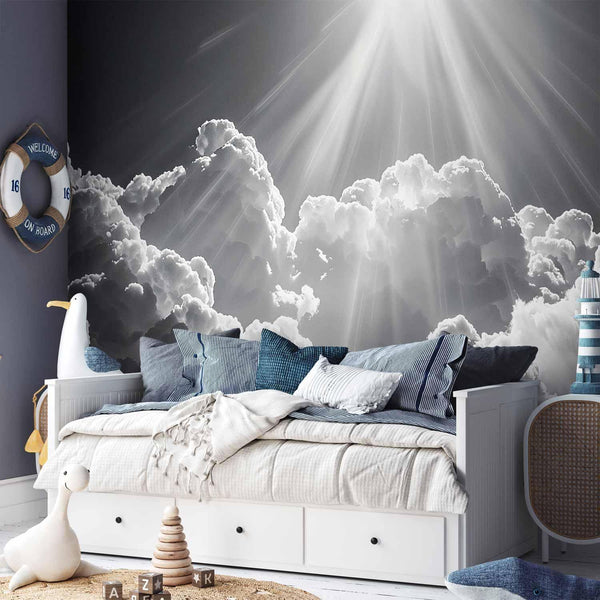 Carta da parati - Hope in the Clouds: Inspiring Rays of the Sun – Awaken Emotions