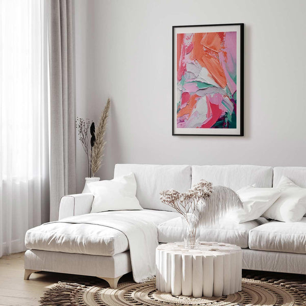 Poster - Pink Palette - vibrant shades of pink, orange, and green on canvas