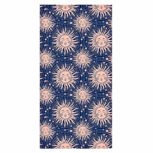Tappezzeria murale - Sunny Patterns - Repeating sun motif on a navy background