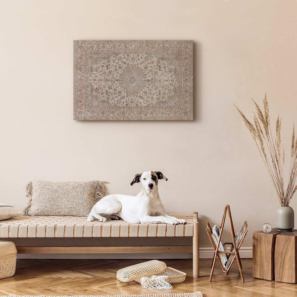 Quadro - Sand carpet - worn Persian carpet with rich decorative motifs