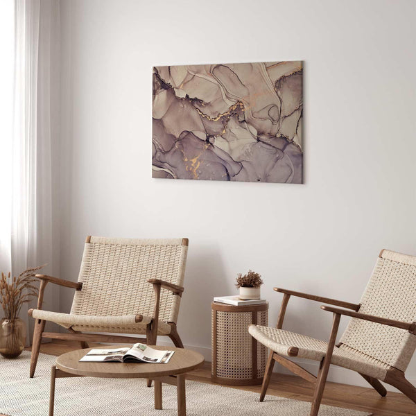 Quadro - Watercolour abstraction - powder pink marble with gold accents