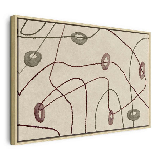 Quadro - Lines and shapes – bead labyrinth on a pale washed background