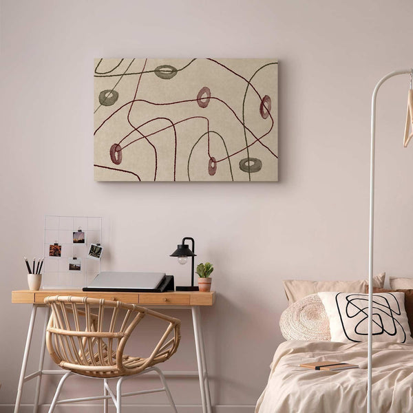 Quadro - Lines and shapes – bead labyrinth on a pale washed background