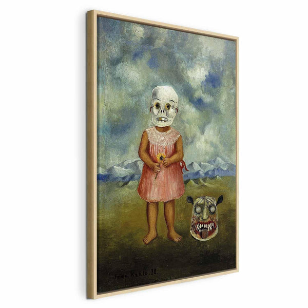 Quadro - Frida Kahlo – Girl with Death Mask (She Plays Alone)