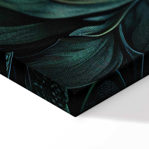 Quadro - Dark Green Victorian Leaves: Botanical Carved Composition