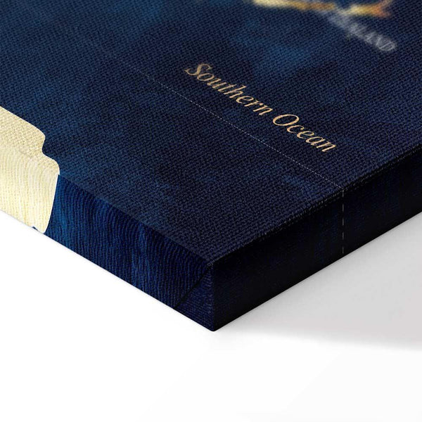 Quadro - World Map: The Dark Blue Depths