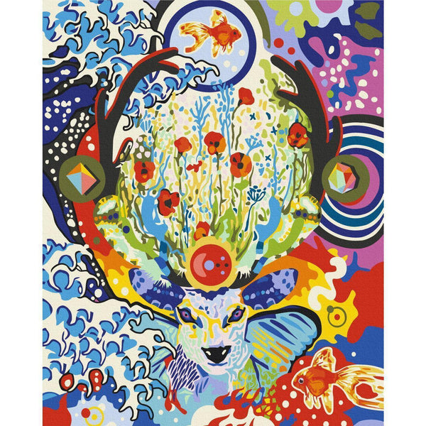 Quadro fai da te - Deer and Flowers
