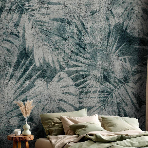 Carta da parati - Exotic nature in the jungle - floral landscape with leaves with patterns