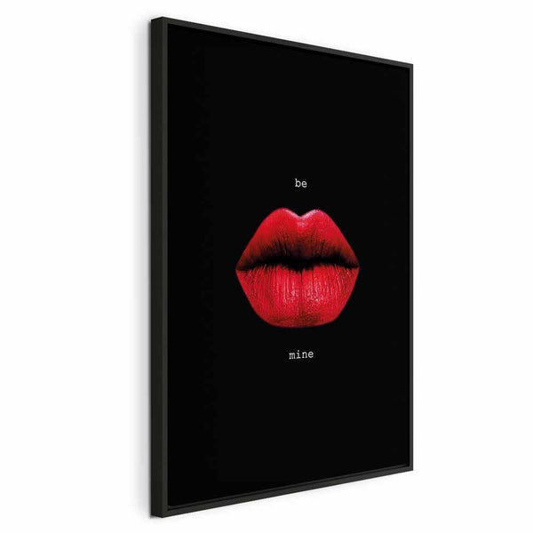 Quadro - Red Lips (1-part) - Black Background with English Text