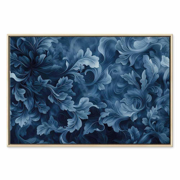 Quadro - Abstract Ornaments Dark Blue Victorian Leaves