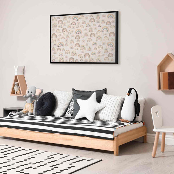 Quadro - Spring - Pastel Rainbows with Hearts on a Rainy Day