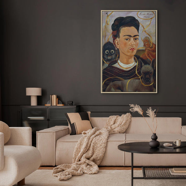 Quadro - Frida Kahlo – Self-Portrait with Changuito