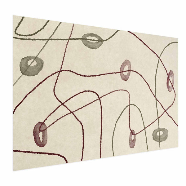 Poster - Lines and Shapes - a bead labyrinth on a pale, worn background
