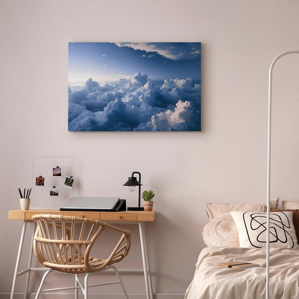 Quadro - Aerial Landscapes: Rays Lighting Up Fluffy Cloud Formations