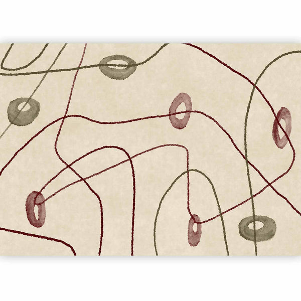Carta da parati - Lines and shapes – bead labyrinth on a pale washed background