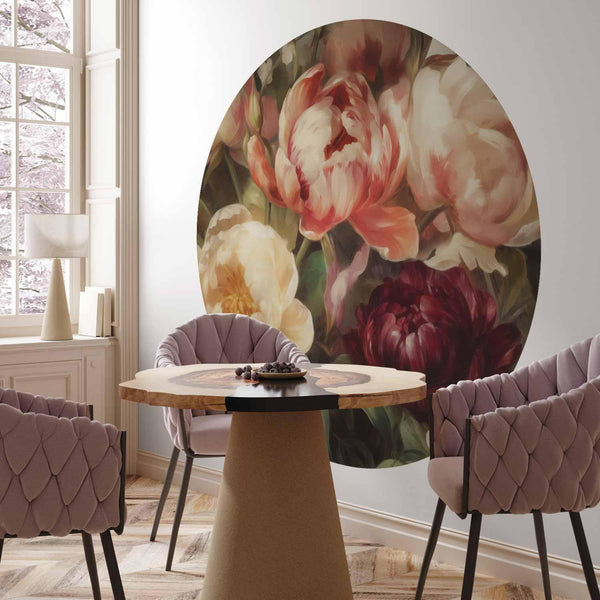 Carta da parati rotonda - Charismatic peonies