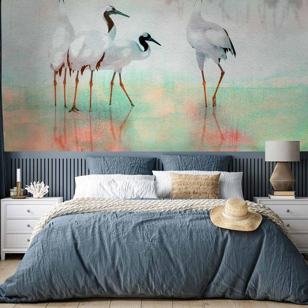 Carta da parati - Cranes in Pastels