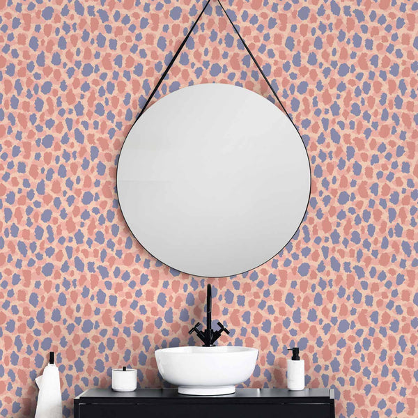 Tappezzeria murale - Giraffe Pattern - colorful animal pattern in blue-pink spots