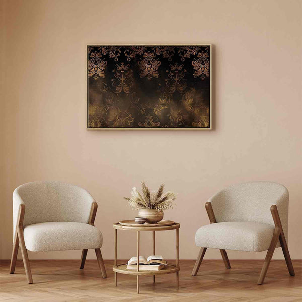 Quadro - Baroque Ornaments in Patinated Gold and Browns: Retro Motif