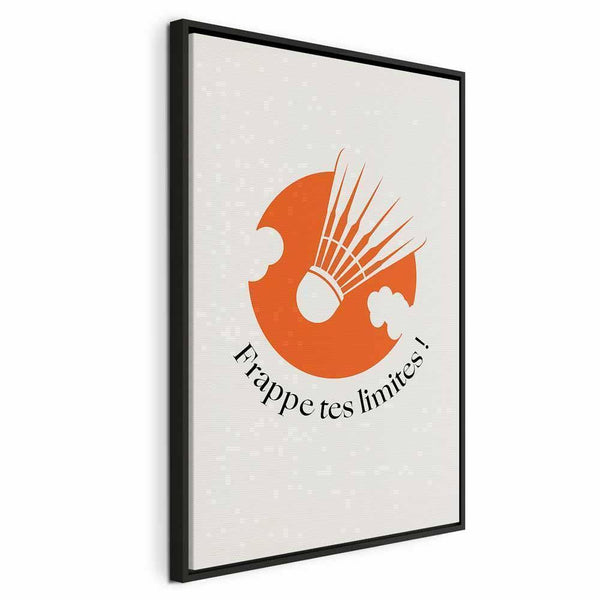 Quadro - Badminton Shuttlecock on an Orange Circle Background