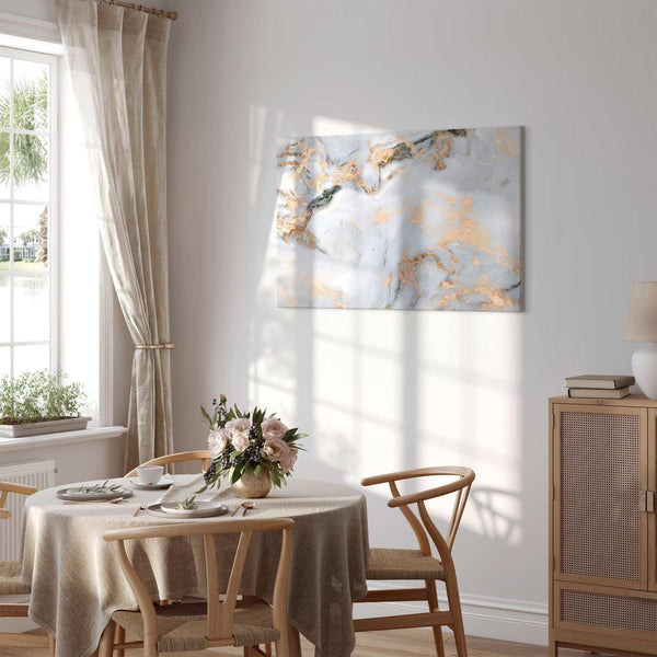 Quadro - White stone – elegant marble with golden reflections