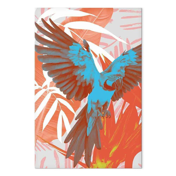 Quadro - Exotic Wings - Parrot Among Abstract Leaf Patterns