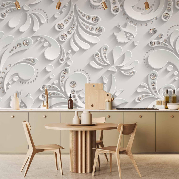 Carta da parati - Flowers with Crystals