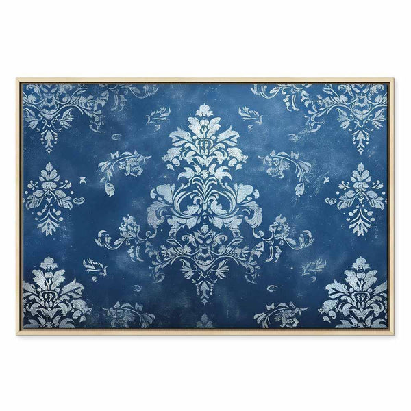 Quadro - Retro Ornament Decorative Motif in Worn Blues