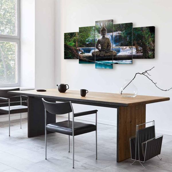 Quadro - Buddha and waterfall