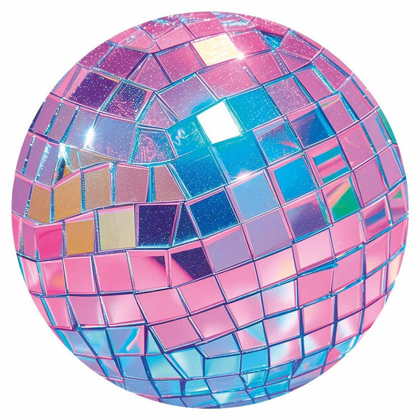 Carta da parati rotonda - Pink disco ball