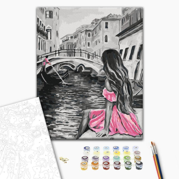 Quadro fai da te - Venice (A Girl In A Pink Dress)