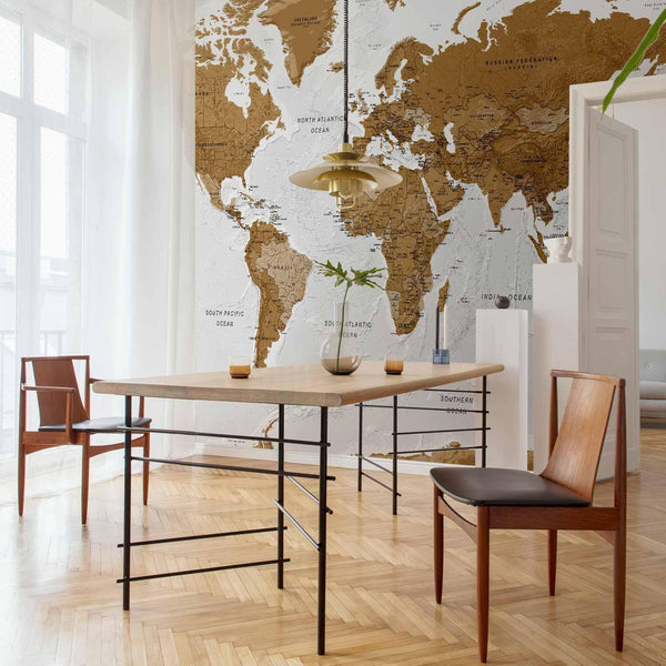 Carta da parati - World Map: White Oceans