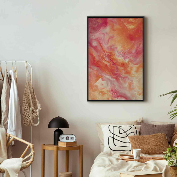 Quadro - Fiery Colors - Dynamic Shapes in Colors of Fire and Pink