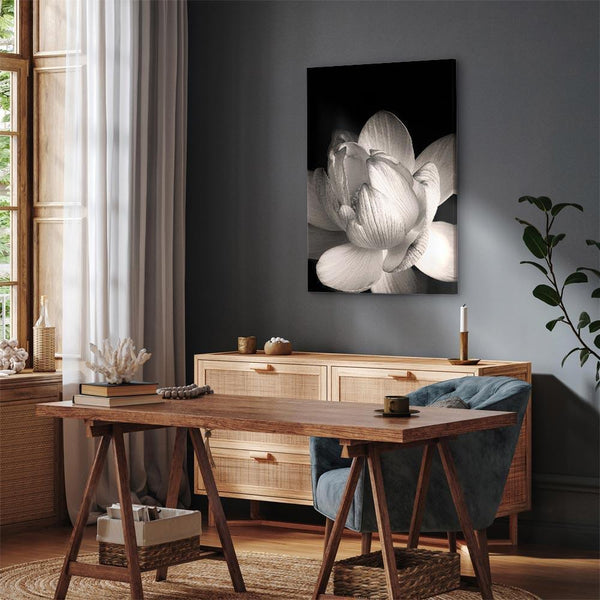 Quadro - Delicacy of Petals in Nature (1-part) - Flower in Black and White