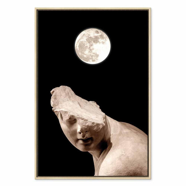 Quadro - Moon and Statue (1 Part) Vertical