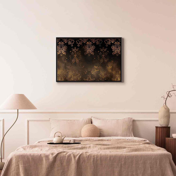 Quadro - Baroque Ornaments in Patinated Gold and Browns: Retro Motif