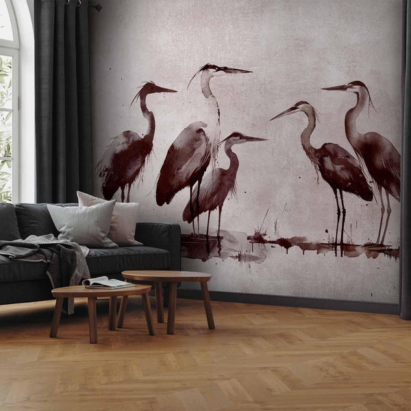 Carta da parati - Herons painted with ink