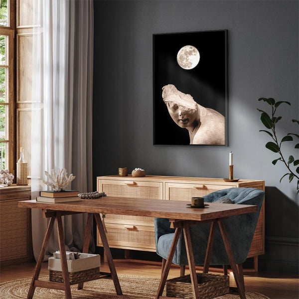 Quadro - Moon and Statue (1 Part) Vertical