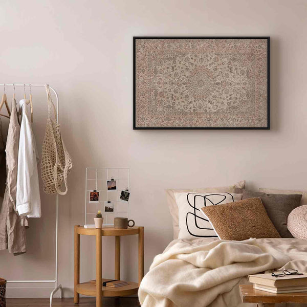 Quadro - Sand carpet - worn Persian carpet with rich decorative motifs