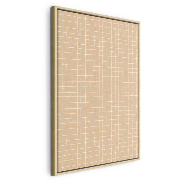 Quadro - Waving Lines - Creamy Grid on a Noisy Pastel Background