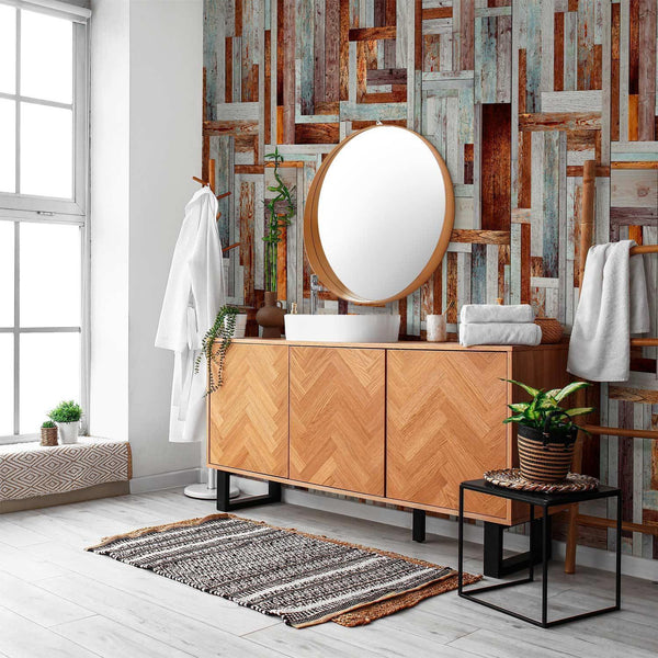 Carta da parati - Labirinto di tavole di legno