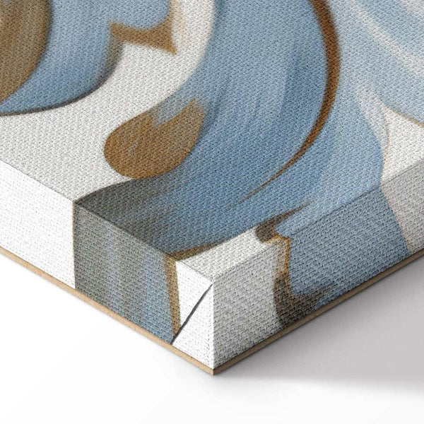 Quadro - Baroque Ornaments in Light Cream-Blue Hues
