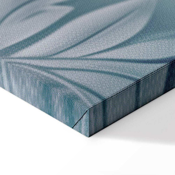 Quadro - Ornaments in Worn Muted Turquoises: Delicate Plant Pattern