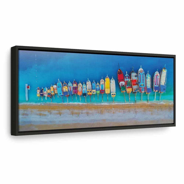 Quadro - Colourful Boats (1 Part) Narrow