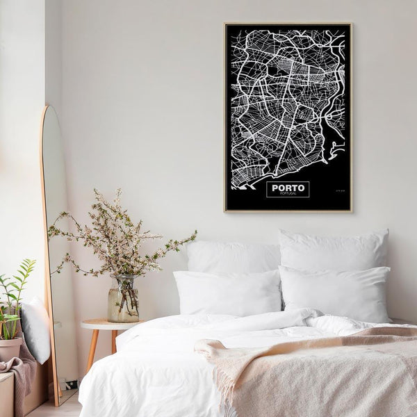 Quadro - Negative Map: Porto (1 Part) Vertical