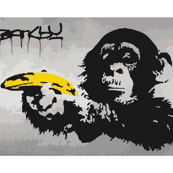 Quadro fai da te - Monkey (Banksy Street Art Graffiti)