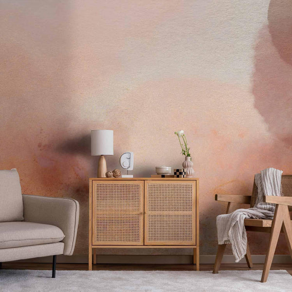 Carta da parati - In pink clouds – soft textures in peach-pink hues